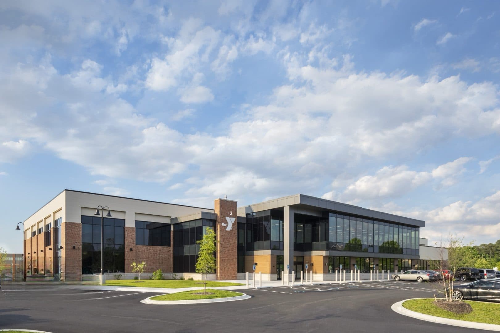 Kent County Family YMCA, a modern brick and glass building