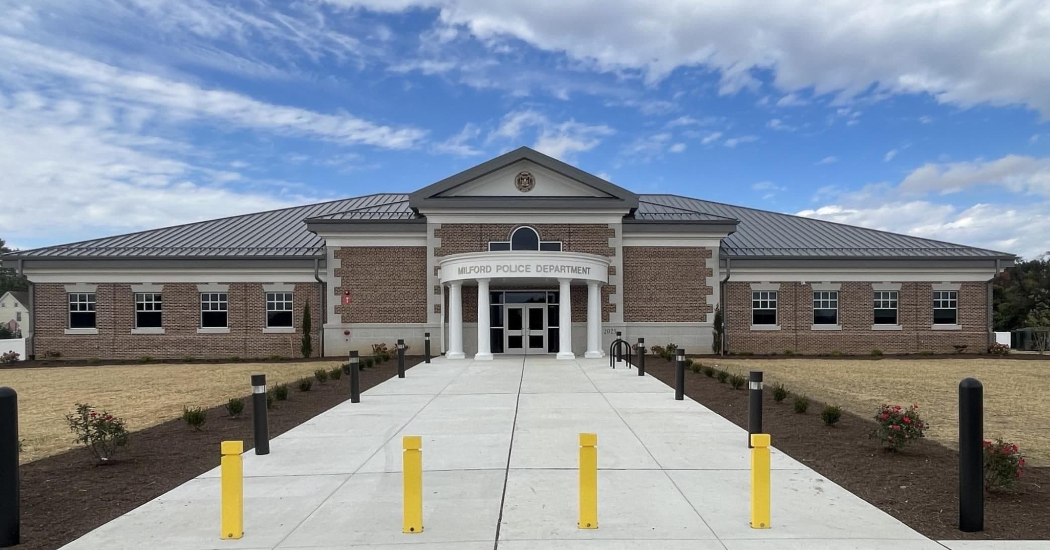 Front entrance of the Milford Police Department